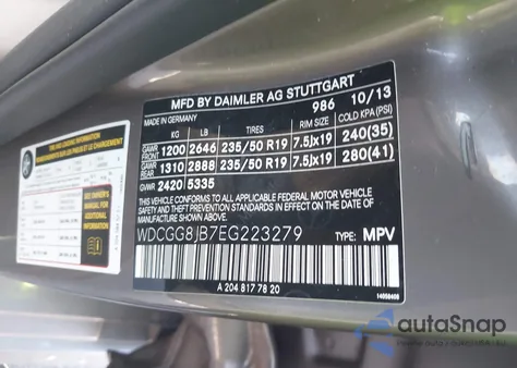 2014 Mercedes-Benz Glk 350 4Matic z USA, uszkodzony, nr VIN WDCGG8JB7EG223279